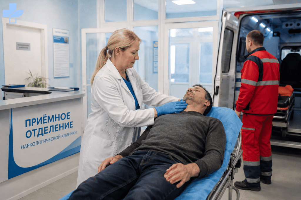 Прийом пацієнта в наркологічну клініку.